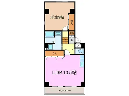 レジデンス永井(1LDK/3階)の間取り写真