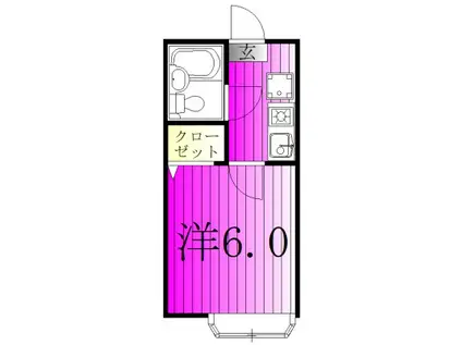 ガーデニア柏II(1K/2階)の間取り写真