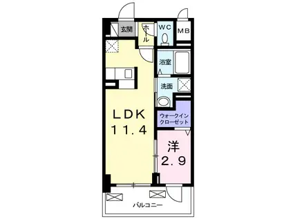 トレスオハス 稲葉荘(1LDK/3階)の間取り写真