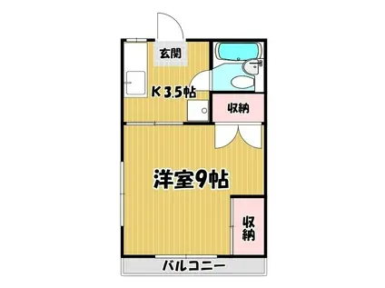 ホワイトハウスII(1K/2階)の間取り写真