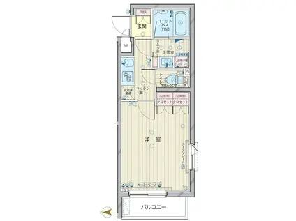 ルーブル武蔵中原弐番館(1K/1階)の間取り写真