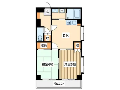 プリメールマンション(2DK/3階)の間取り写真