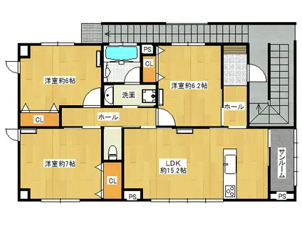 OPEN HOUSE(3LDK/2階)の間取り写真