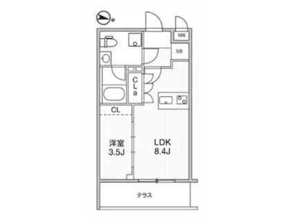 WEAVE BASE -OJI KAMIYA 王子神谷(1LDK/1階)の間取り写真