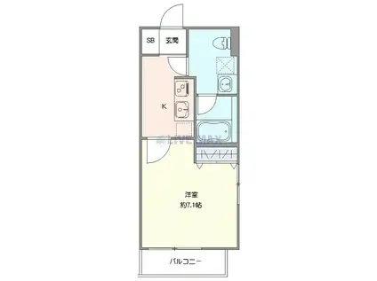 クレヴィスタ成増II(1K/2階)の間取り写真