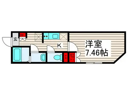 カインドネス西新井(1K/1階)の間取り写真