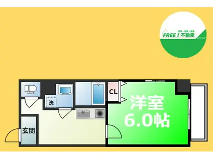 ハルあみだいけ(1K/5階)の間取り写真