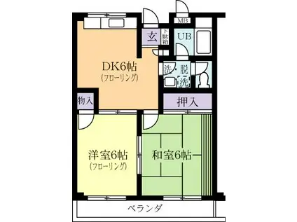 ケイハウス(2DK/2階)の間取り写真