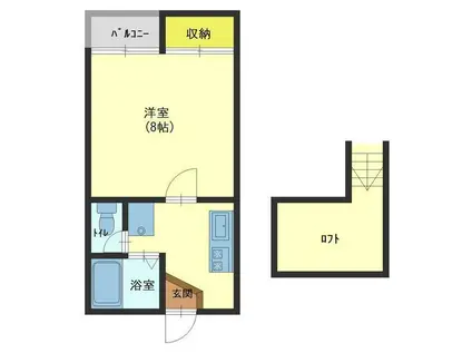 サンシャイン呉羽(1K/2階)の間取り写真