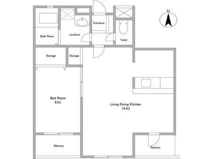 HOF伊達坂(1LDK/2階)の間取り写真