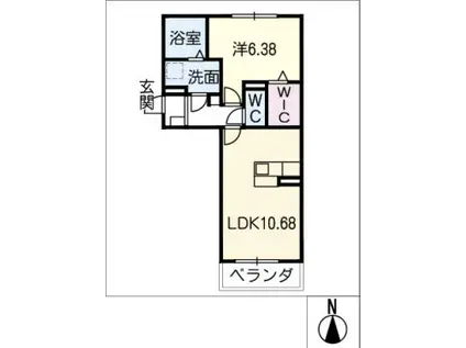 SA2番館(1LDK/3階)の間取り写真