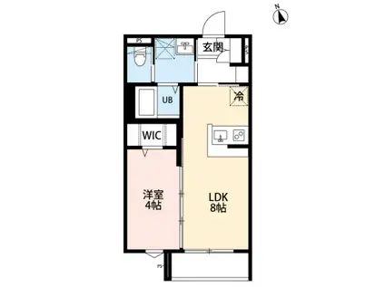 ROBOT HOME 蕨III(1LDK/1階)の間取り写真