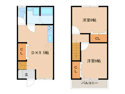 サンイースト一本松(2DK/1階)の間取り写真