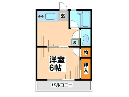 清水第二コーポ(1K/2階)の間取り写真