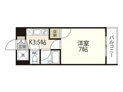 メイユール広兼(1K/1階)の間取り写真