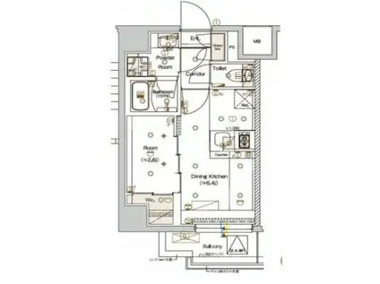 SYFORME OSHIAGE(1DK/3階)の間取り写真