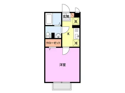 フリートウッド(1K/2階)の間取り写真