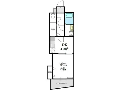 SERAPIS BEY(1DK/2階)の間取り写真