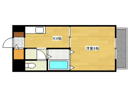 ソフィエール矢賀新町(1K/4階)の間取り写真