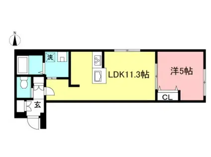 GRAN PA FOREST(1LDK/1階)の間取り写真