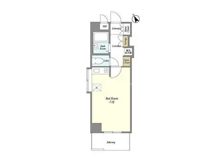 北辰レジデンス東船橋(ワンルーム/5階)の間取り写真