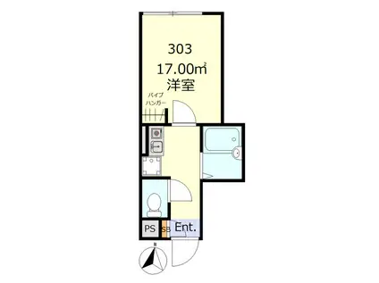 ボンボニエール池上(1K/3階)の間取り写真