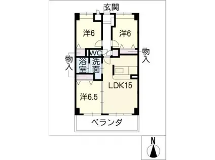 ノース FORTUNA(3LDK/7階)の間取り写真
