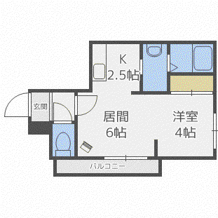 トミイビルNO.20(1LDK/3階)の間取り写真