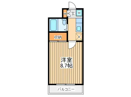 コスモタウン相模原(1K/1階)の間取り写真