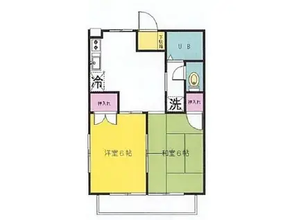 グリーンハイツ座間(2DK/2階)の間取り写真