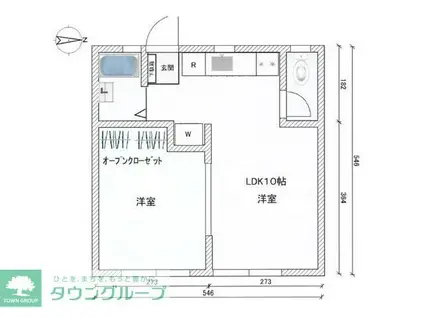 ゆたかハイツ(1LDK/2階)の間取り写真
