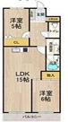 シャトーレイクルイーズ(2LDK/3階)の間取り写真
