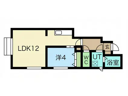 プレミアムフォレストI番館(1LDK/1階)の間取り写真
