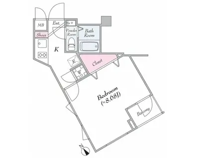 ビバリーホームズ練馬桜台(1K/5階)の間取り写真