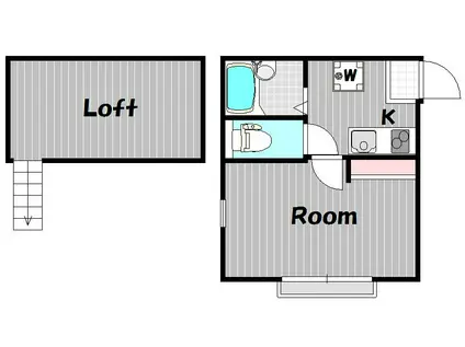 リーヴェルポート横浜白幡イーストII(1K/2階)の間取り写真