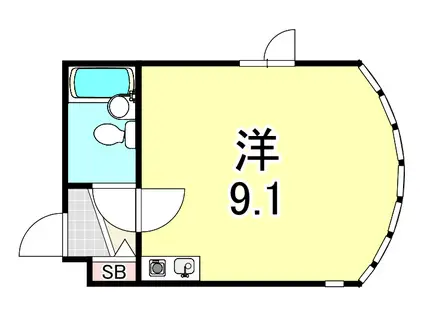 サンパレス21塚口II(ワンルーム/1階)の間取り写真