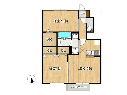 コンフォールSTII(2LDK/1階)の間取り写真
