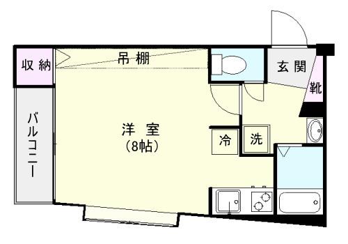 KOU TAI SHIN BUIL(ワンルーム/2階)の間取り写真