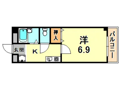 ウェーブ桜ヶ丘(1K/2階)の間取り写真