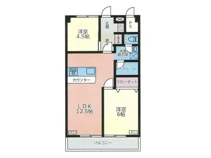 東陽町ハイホーム(2LDK/7階)の間取り写真