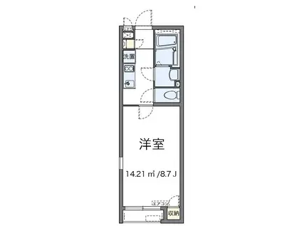 プレッツェモロ(1K/2階)の間取り写真