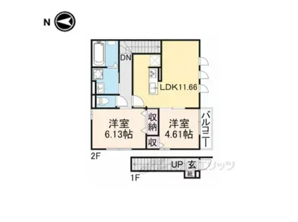 フラン瀬田A棟(2LDK/2階)の間取り写真