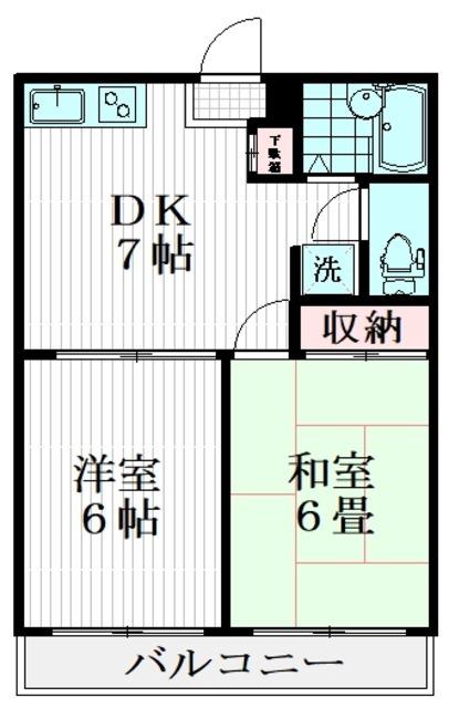 サンウッド洗足(2DK/3階)の間取り写真
