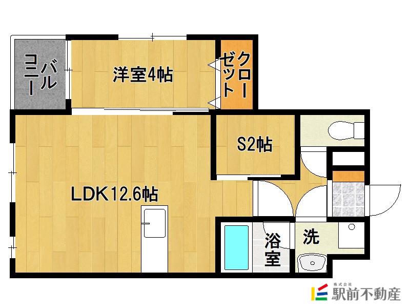 レオクラージュ試験場前(1SLDK/1階)の間取り写真