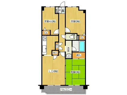 アーバングロー21(3LDK/3階)の間取り写真