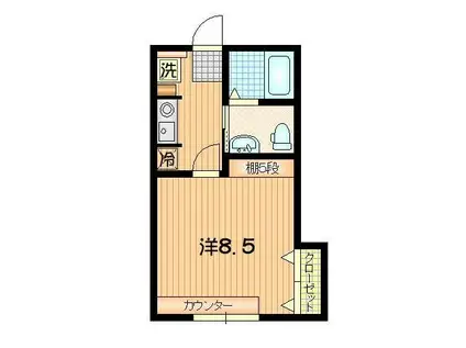 CASA COMODA(1K/2階)の間取り写真