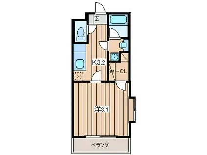 エスポワール(1K/3階)の間取り写真