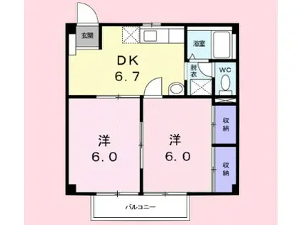 トラッド伊藤(2DK/2階)の間取り写真