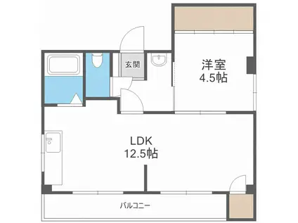 ハイツプリンス波除(1LDK/2階)の間取り写真