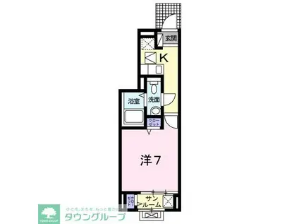 インハーリット(1K/1階)の間取り写真